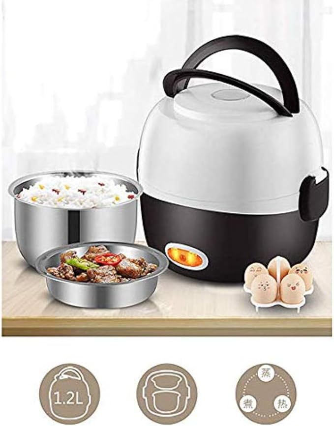 Electric Lunch Box Portable Multifunction Mini Cooker1.2L Food Heated Steamer Rice Cooker Egg Steamer