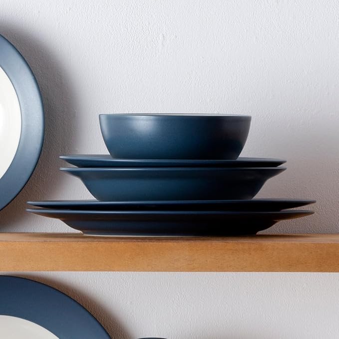 Noritake Colorwave Blue 12-Piece Rim Dinnerware Set Service for 4