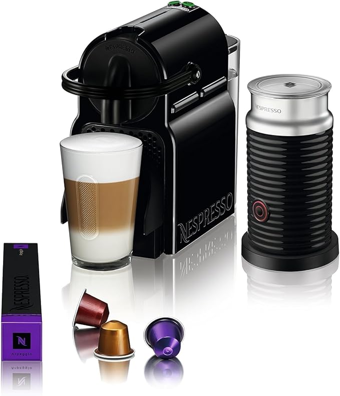 Nespresso Inissia Espresso Machine by De'Longhi with Milk Frother 24 ounces Black