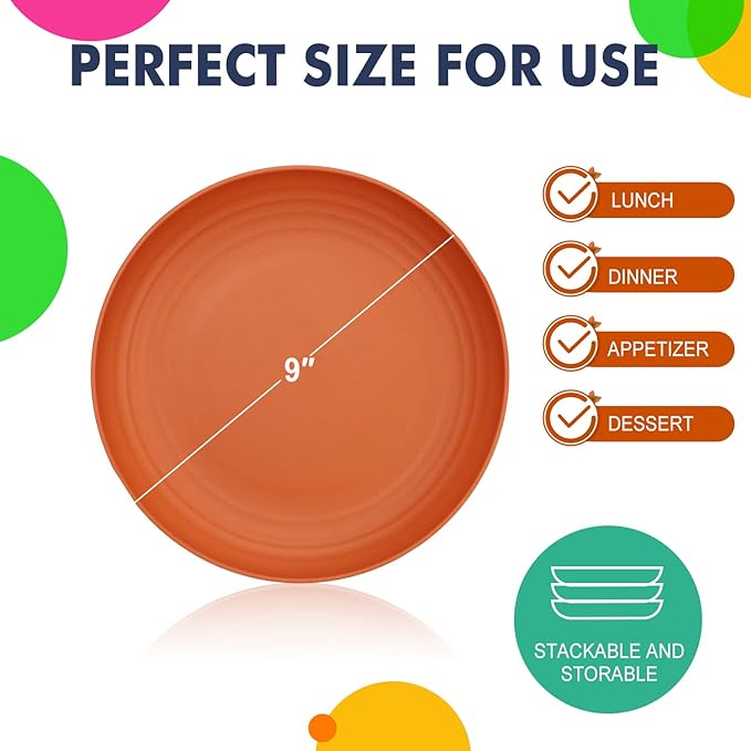 Homienly 20 PCS Premium Wheat Straw Dinnerware Sets Reusable Cups Plates and Bowls Sets for Kitchen Lightweight and Unbreakable Dishwasher and Microwave Safe Dishes Set - Multi