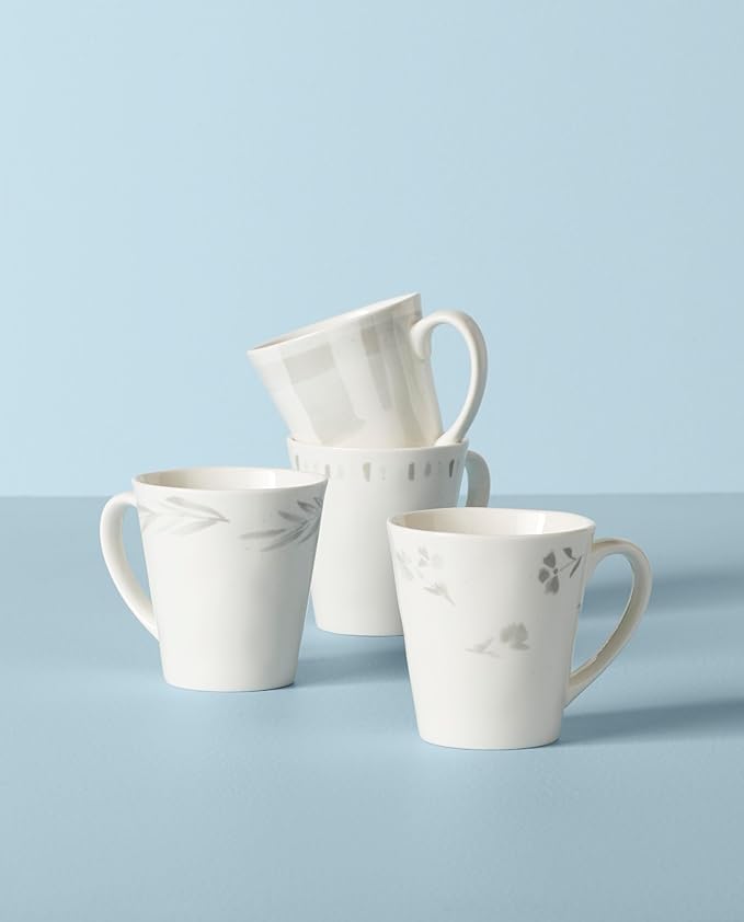 Lenox Oyster Bay 4Pc Mugs 2.75 White