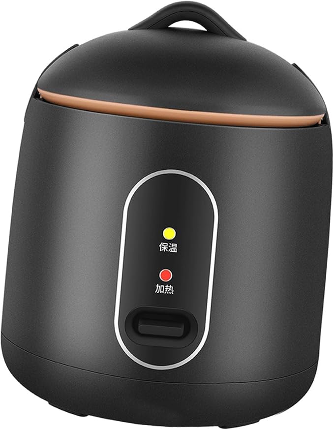 Compact Home Rice Cooker Small Black Automatic Rice Cooker 1LCapacity with Thermal Rice Cooker and Steaming Pot Liner for Dormitories and Small Kitchens