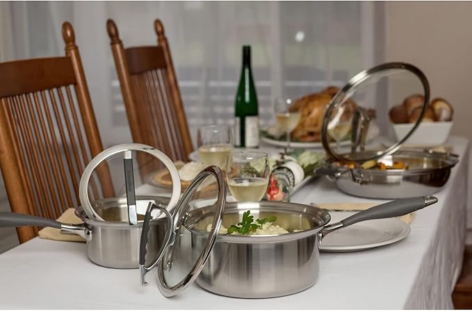 8-piece Luxury Collection Cookware Set with 1.5-qt Sauce Pan 3-qt Sauce Pan 8-qt Stock Pot and 12-in Dual Handle Casserole