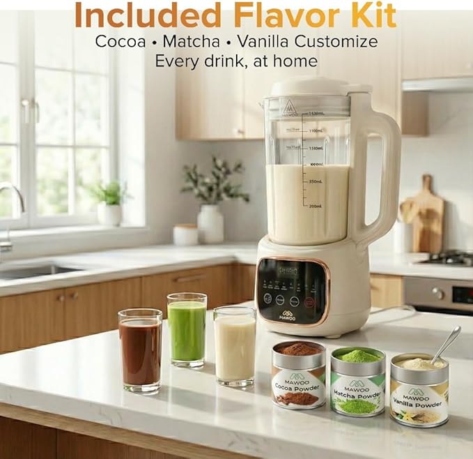 Nut Milk Maker 10-in-1 54 oz Soy Milk Machine with Aroma Boxes Included 35000 RPM Auto Cleaning 24H Delay Start 4H Keep Warm – Almond Oat Cashew Soup &amp More