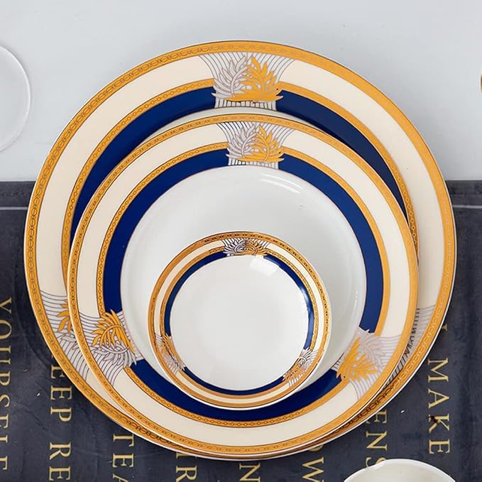58 Piece Porcelain Dinner Sets High Temperature Resistance Bone China Dinnerware Set Ceramic Plates and Bowls Sets Service for 6-10