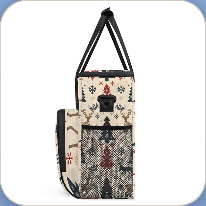 Colorful Tree Coffee Maker Carrying Bag Xmas Tree Travel Storage Bag Compatible with K-Mini or K-Mini Plus Single Serve Coffee Brewer Carrying Case with Multiple Pockets &amp Shoulder Strap