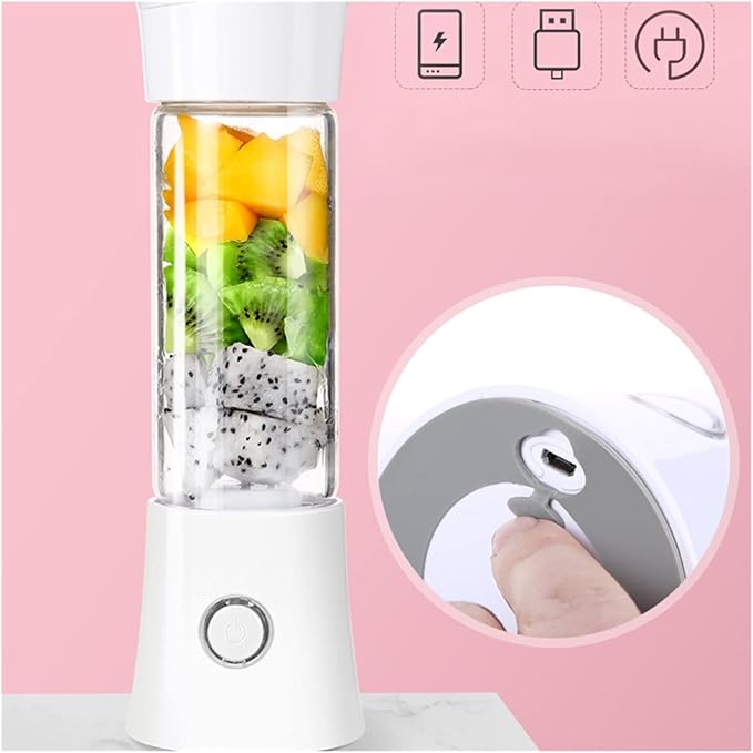 Juicer Household Mini Electric Juicer Blender Multifunctional Juicing Cup Small Fruit Mixing Cup 480ml Juice Maker Machine (Wit)