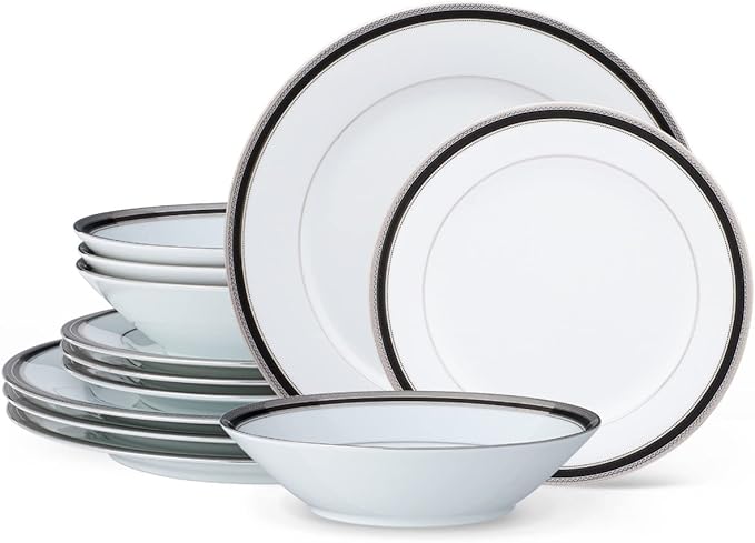 Noritake Austin Platinum 12-Piece Dinnerware Set Service for 4