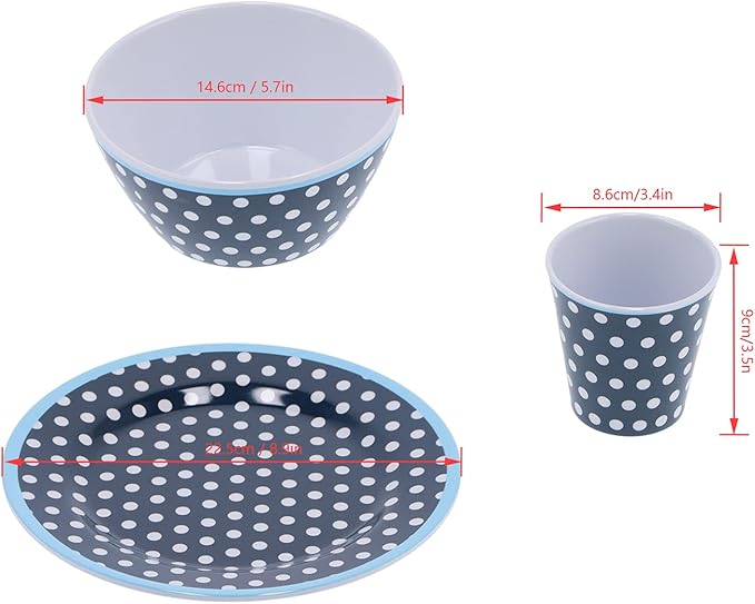 Dark Blue Dot Dinnerware Set Quality Multi Purpose Kitchenware for Home Restaurant