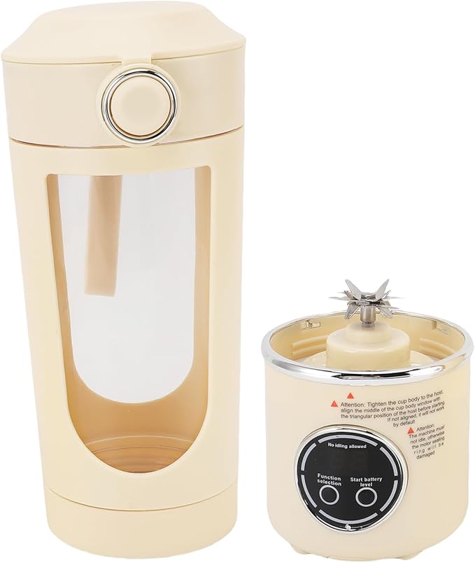 Portable Blender Magnetic Induction Blender Compact with 1500mAh Battery Dishwasher Safe Design Ideal for Shakes Juices Smoothies &amp Home Office Gym Travel (Beige)