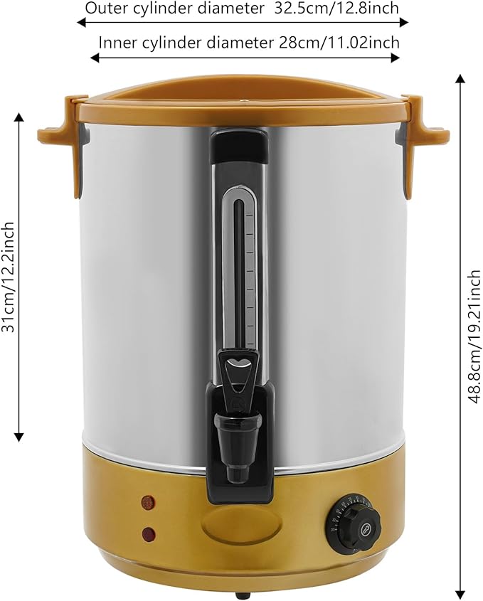 Electric Hot Water Dispenser 240 Cups Commercial Coffee Percolator &amp Beverage Dispenser w/Temperature Control Stainless Steel Coffee Urn for Coffee &amp Tea