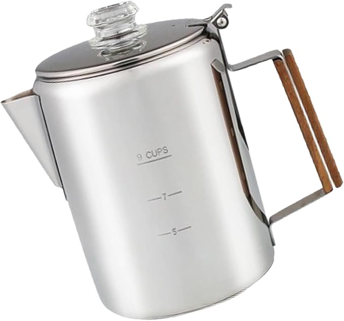 Stainless Steel Coffee Percolator for Campers Heat Retention Coffee Pots Large Capacity Coffee Maker for Camping