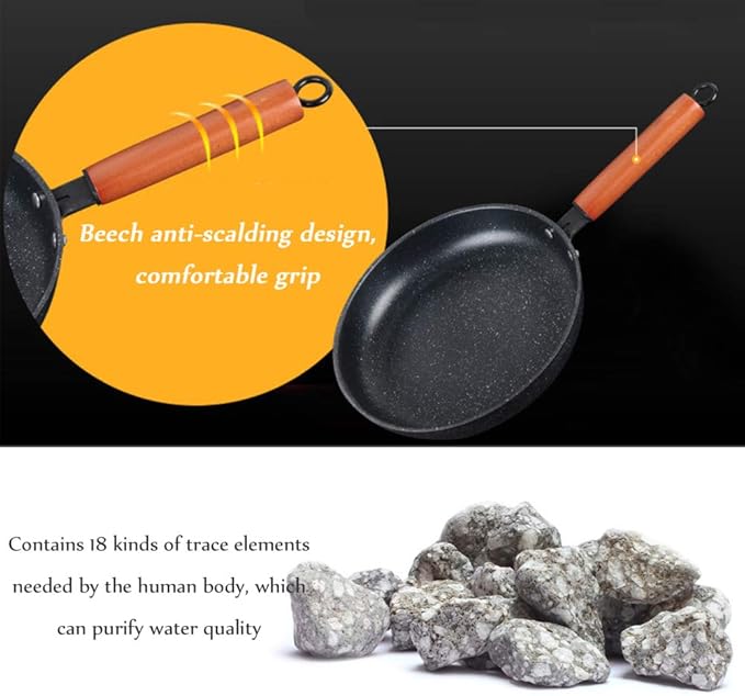 Cooking Pot Non Stick Cookware Sets3 Piece Stone-Derived Pots and PansFrying Pan and Saucepan Set for BakingBroilingFryingRoasting