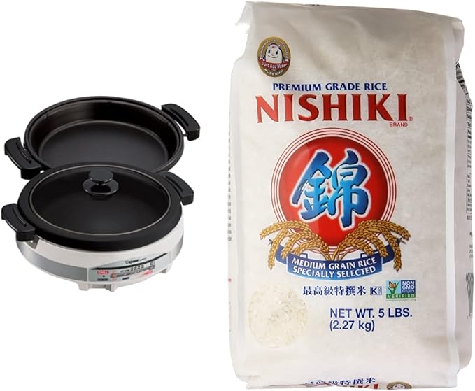 Zojirushi EP-RAC50 Gourmet d'Expert 1350-Watt Electric Skillet &amp Nishiki Medium Grain Rice 80 Ounce