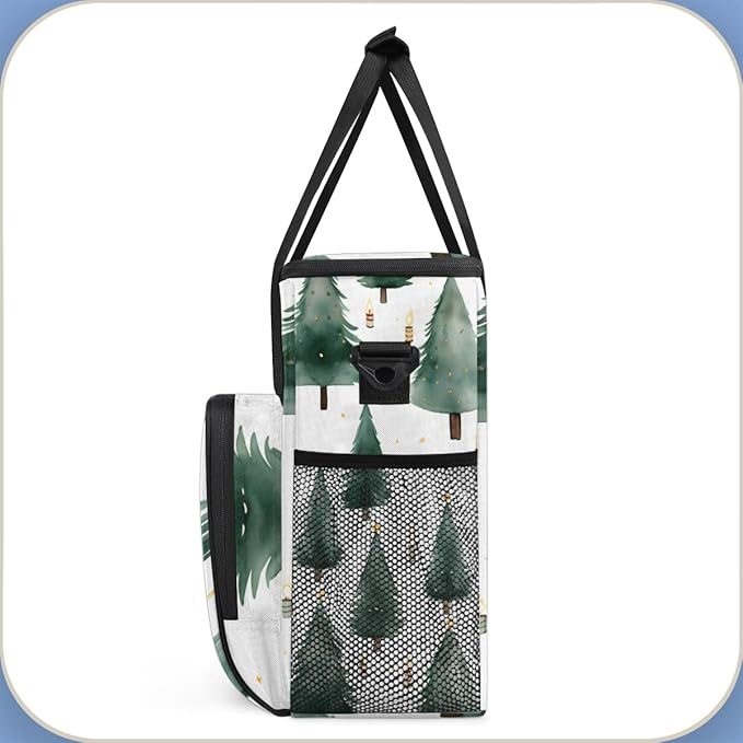 Christmas Tree Coffee Maker Carrying Bag Cute Tree Travel Storage Bag Compatible with K-Mini or K-Mini Plus Single Serve Coffee Brewer Carrying Case with Multiple Pockets &amp Shoulder Strap