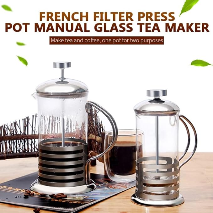 Coffee Maker Stainless Steel Percolator Pot Wall &amp Large Capacity Manual Cafetiere Containers