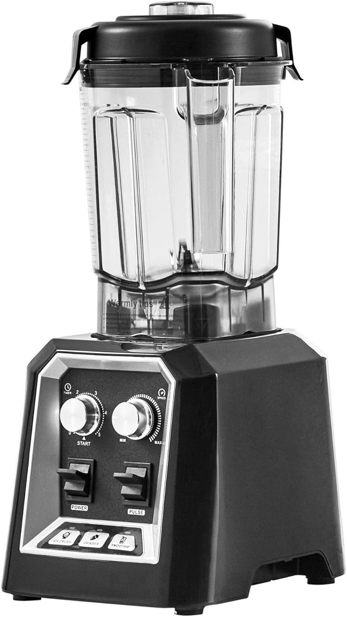 Professional Blender 2200W Peak Power 68 oz Large Capacity Countertop Blender with Variable Speed &amp Pulse Stainless Steel Blades for Frozen Drinks Smoothies Ice Crushing Black