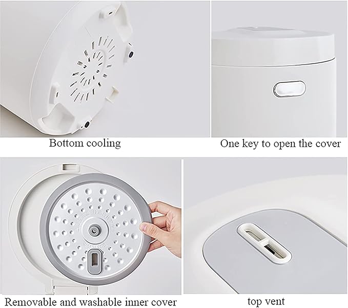 Mini Rice Cooker Portable Reservation Rice Cooker Non Stick Inner for Family Dormitoryfor 1-3 People