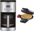 Cuisinart Coffee Maker 14-Cup Glass Carafe Fully Automatic for Brew Strength Control &amp 1-4 Cup Set &amp WMR-CAP2 Round Classic Waffle Maker Brushed StainlessSilver
