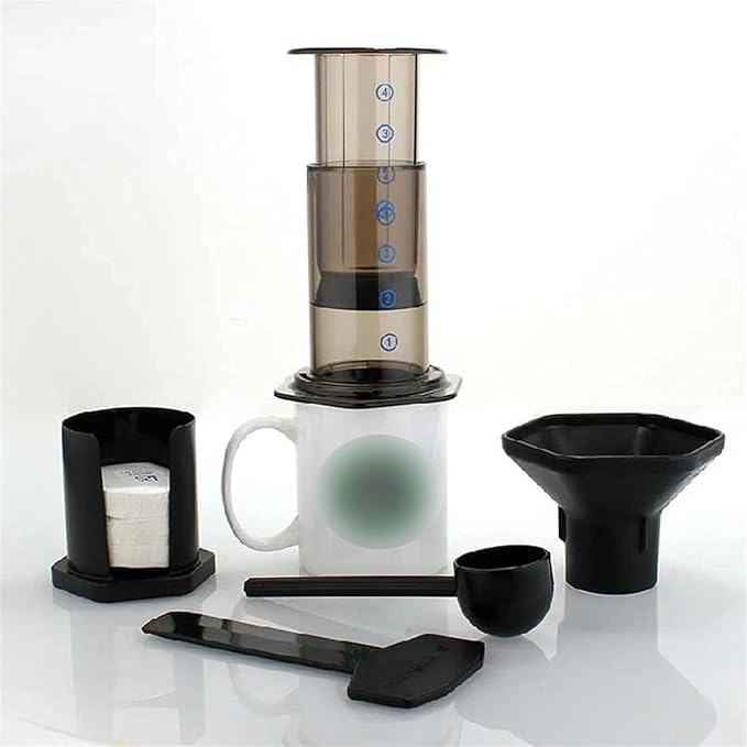 Portable Coffee Machine Manual Pressure Pot Filter Hand-Washed Coffee Drip Pot with Coffee Filter Paper Home Kitchen