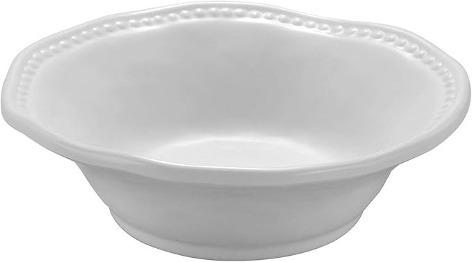 Supreme Housewares 12-Piece Melamine Dinnerware Set Includes Dinner Plates Salad Plates Bowls Service for 4. (Beaded)
