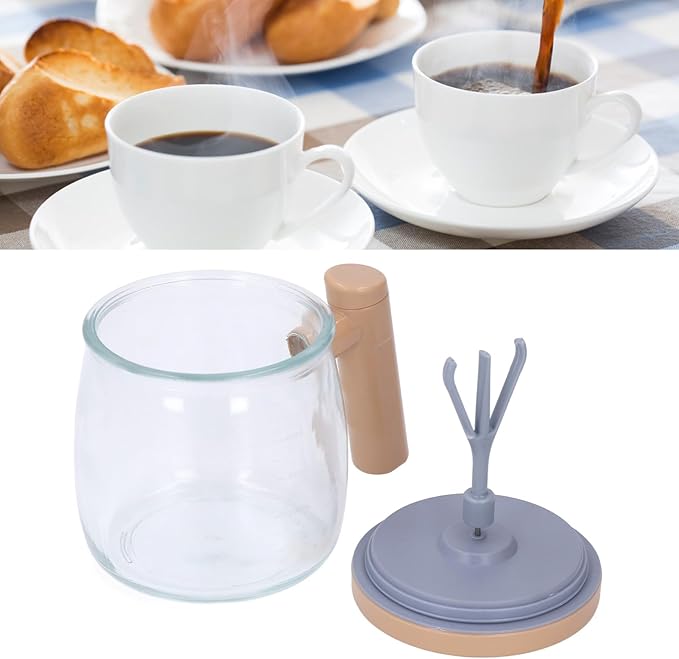 Self Stirring Mug 400ml Glass Rechargeable Fully Automatic Electric Self Mixing Cup High Speed Portable Self Mixing Coffee Mug Automatic Stirring Cup for Coffee Home Travel