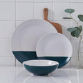 Stone + Lain Lizzy Stoneware 12-Piece Round Dinnerware Set Emerald Green