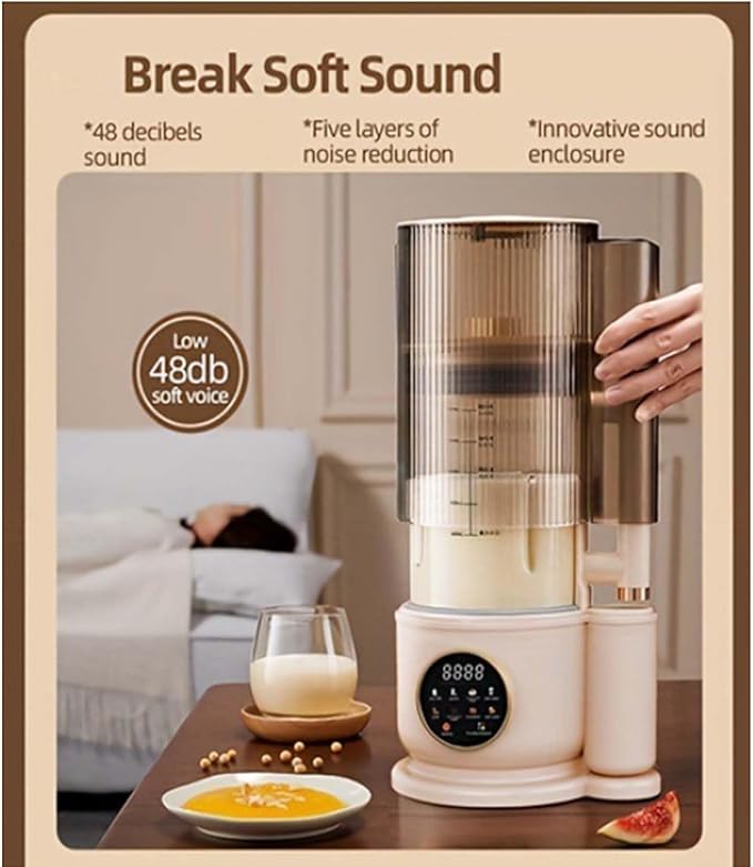 Nut Milk Maker &amp Multi-Function Blender Automatic Homemade Almond Soy Oat Milk Maker with Self-Cleaning Heated Boil Function Soundproof Design 12 Blades001