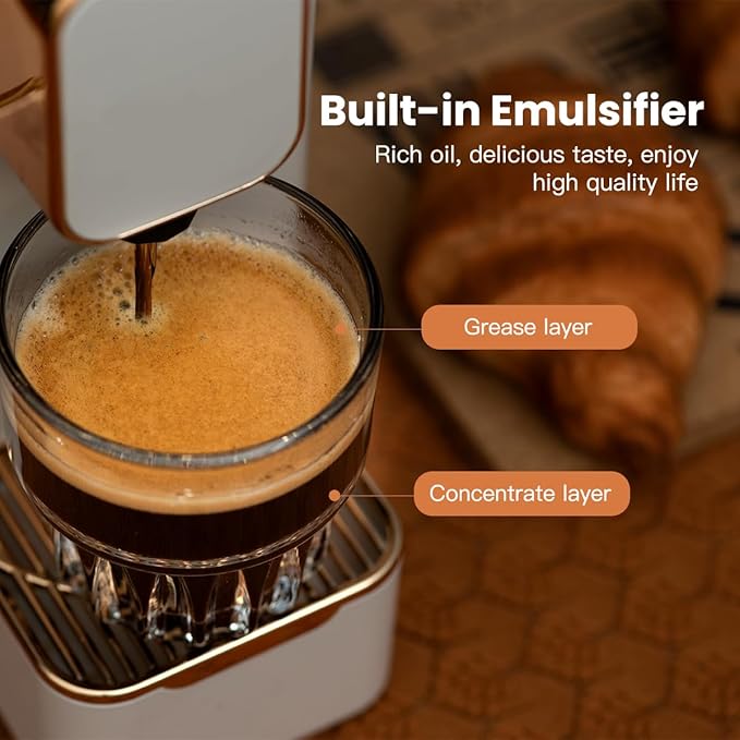 Espresso Machine for Coffee Capsules Compatible with Nespresso OriginalLine Machine Espresso Maker for Nespresso OriginalLine Bestpresso Coffee Capsules Peet's Espresso more (White)