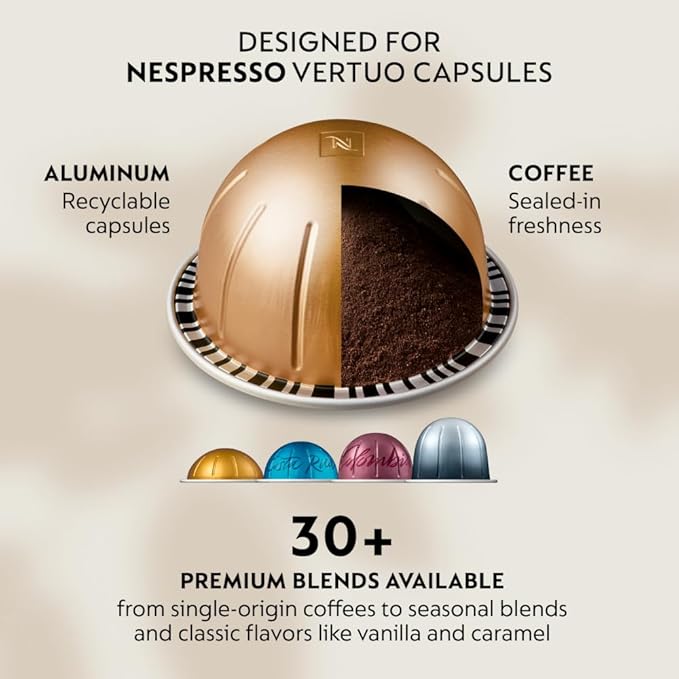 Nespresso Vertuo Pop+ Coffee and Espresso Machine by De'Longhi with Aeroccino Milk Frother Pacific Blue