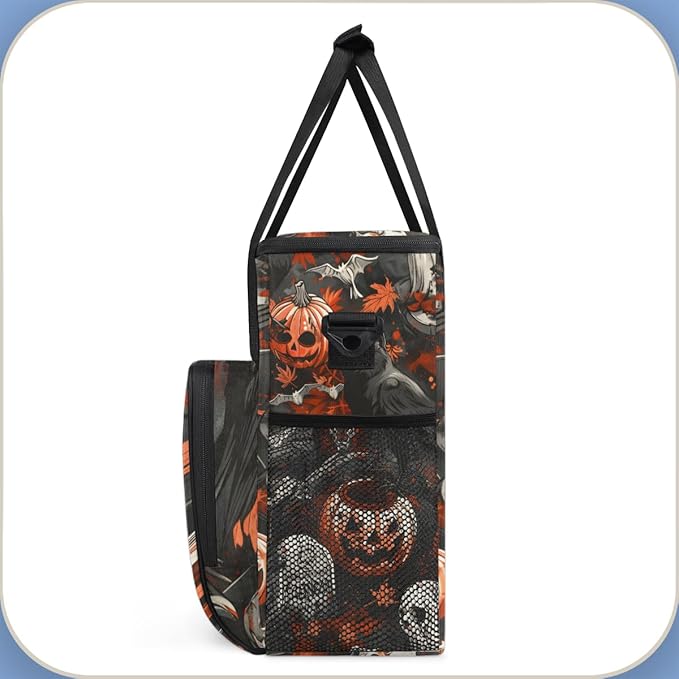 Halloween Crow Coffee Maker Carrying Bag Portable Travel Storage Tote Bag Compatible with K-Mini or K-Mini Plus Single Serve Coffee Brewer Carrying Case with Multiple Pockets &amp Shoulder Strap