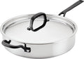 KitchenAid 5-Ply Clad Stainless Steel Stainless Steel Induction Saute Pan with Lid 5 Quart - Polished Stainless Steel