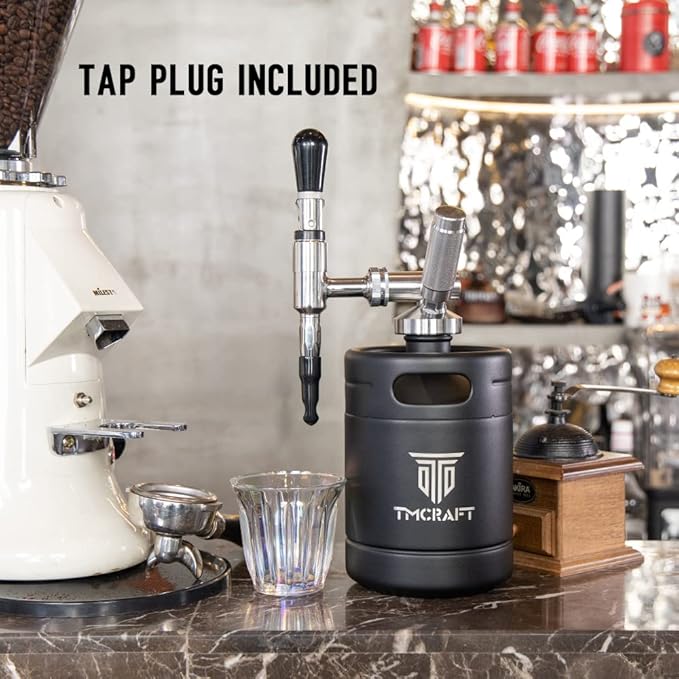TMCRAFT 64oz Nitro Cold Brew Coffee Maker Home Brew Coffee Keg with Stainless Steel Stout Creamer Faucet &amp Pressure Relieving Valve