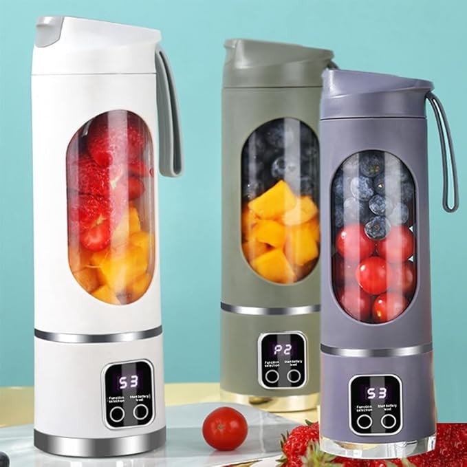 USB Rechargeable Portable Blender 8 Blade Mini Ice Crusher with Digital Display 3 Modes Portable Blender C