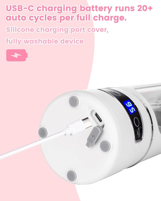 Personal Portable Blender - Smoothies &amp Shakes - 20Oz/600ml Large Capacity High Power Cordless Blender (White)