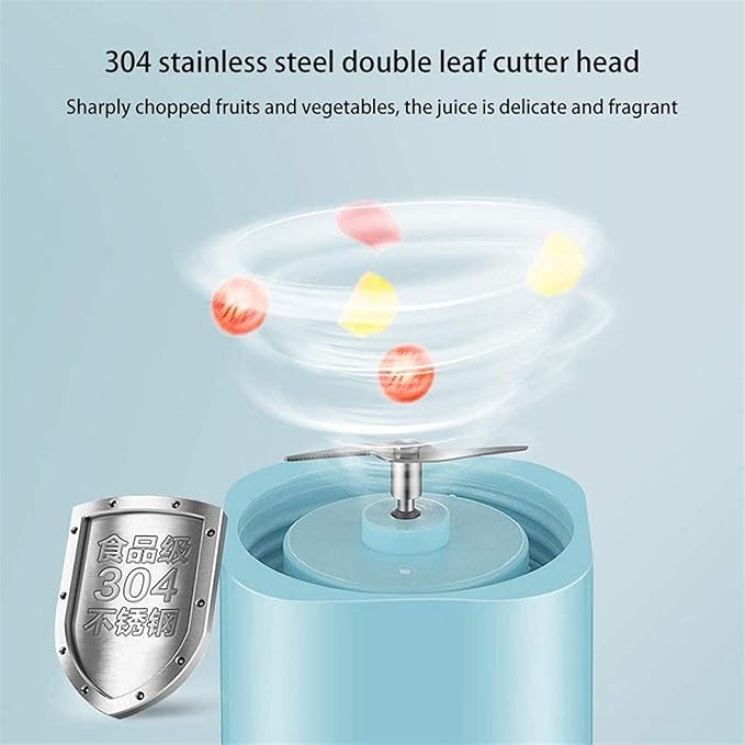 Portable BlenderPersonal Blender with USB Rechargeable Mini Fruit Juice MixerPersonal Size Blender for Smoothies and Shakes Mini Juicer Cup TravelFruit JuiceMilk