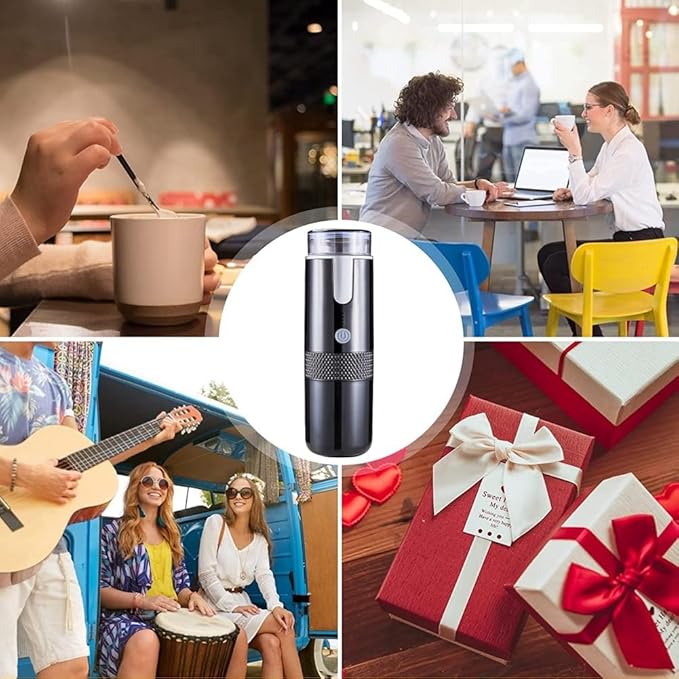 Electronic Coffee Maker Rechargeable Espresso Machine Portable Car Coffee Make Ground Coffee &amp Espresso Travel Camping