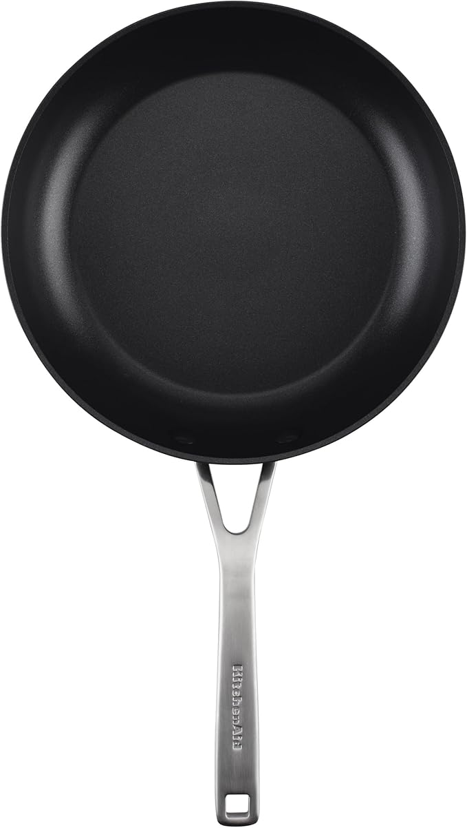 KitchenAid Hard Anodized Induction Nonstick Frying Pan Set With Tempered Lids 4-Piece - 10 &amp 12 Inch – Durable Even Heating Oven Safe to 500°F Dishwasher Safe Easy-Clean