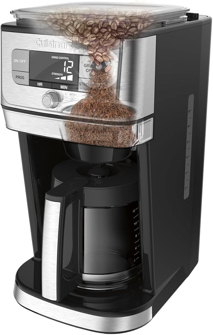 Cuisinart DGB-800C Fully Automatic 12-Cup Burr Grind &amp BrewTM Coffeemaker Black/Silver 1 Count Silver