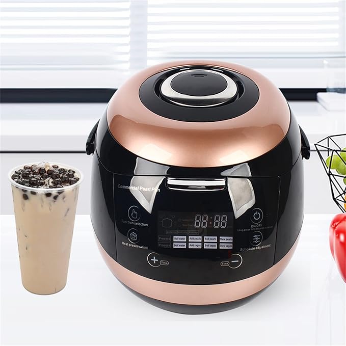 5L 860W Maker Pearl Cooking Machine Automatic Pearl Pot Commercial Cooker Suitable For Restaurants Milk Tea Stores Boil Sago|Boba Tea|Bubble Tea|Milk Tea