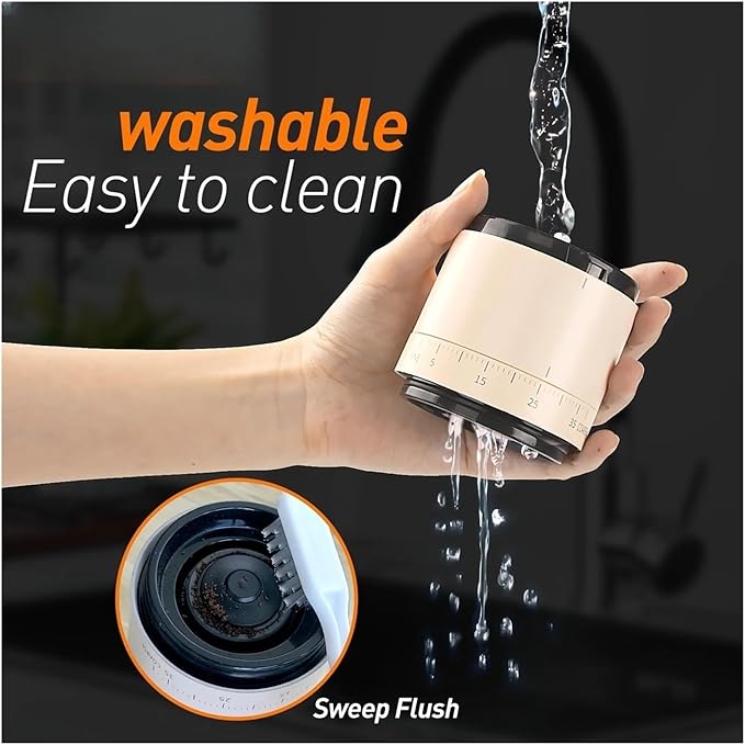 Portable Coffee Machine Portable Electric Coffee Bean Grinder 38 Levels Externally Adjustable USB Charging 1500mAh Rechargeable Home Mini Coffee Makerfor Outdoor Travel Picnic(White)