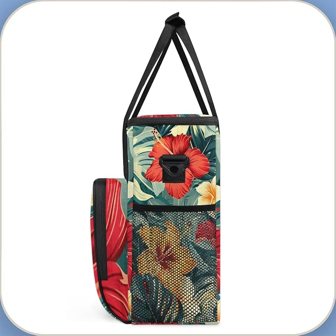 Coffee Maker Carrying Bag Palm Leaf Floral Single Cup Coffee Maker Travel Bag Compatible with Keurig K-Mini or K-Mini Plus Portable Storage Bag with Shoulder StrapAZ-21