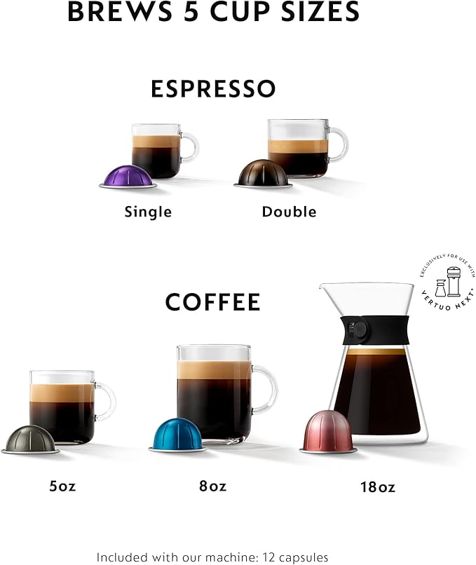 Nespresso VertuoPlus Coffee and Espresso Machine by Breville1.1 liters Ink Black