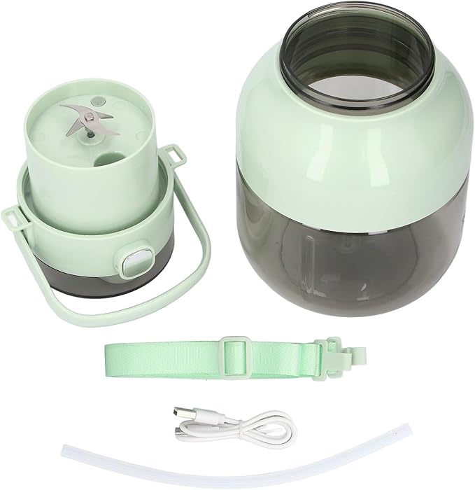 Portable Blender 70W USB Rechargeable 4 Blades 1L Capacity Portable Juicer Blender with Shoulder Strap