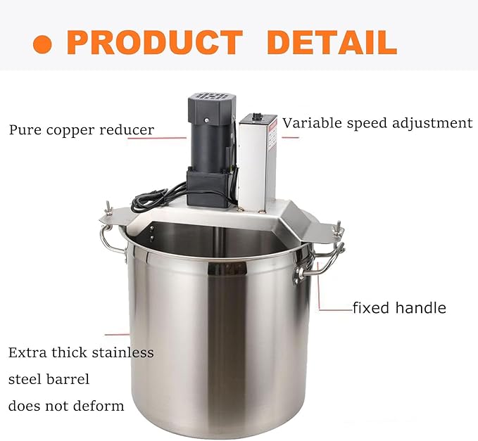 Electric Automatic Stirrer Mixer 50L Capacity with 4-Blade Scraper Adjustable Speed for Efficient Food Mixing Ideal Kitchen Tool for Cooking and Baking