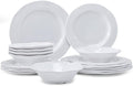 LEHAHA Basic White Melamine Dinnerware Sets 18 Piece melamine dishes set Service for 6 Plates and Bowls Sets Great for Indoor and Outdoor Use Dishwasher safe…