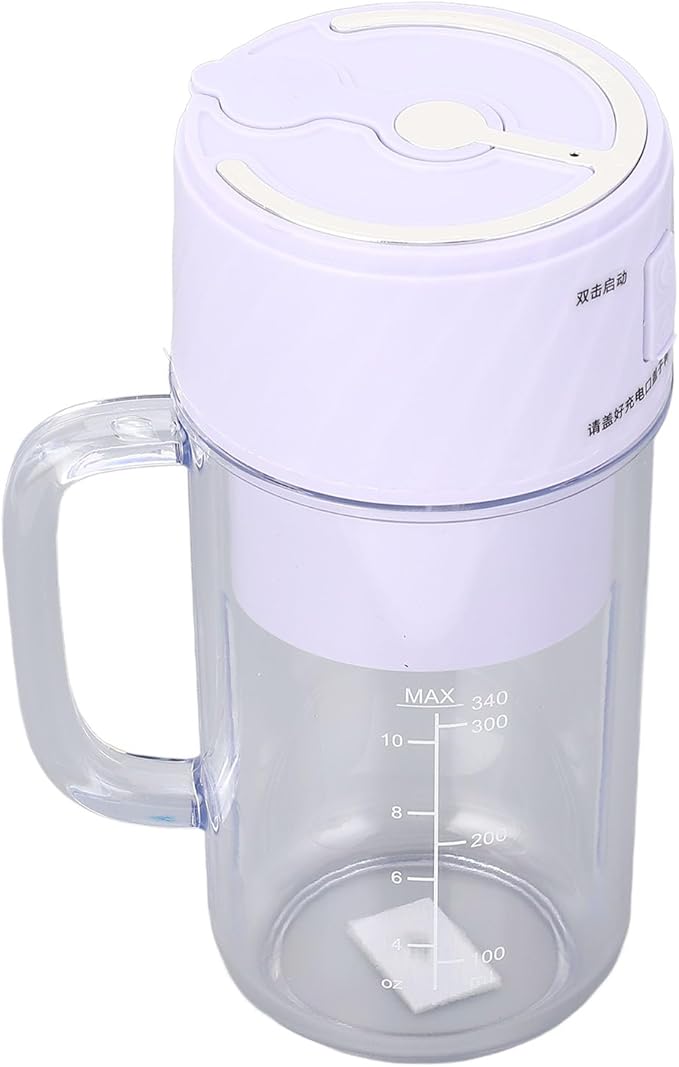 Portable Blender Size Blender for Shakes and Smoothies with Straw and Handle 10 Ultra Sharp Blades Multifunctional Electric USB Juicer Blender for Travel Picnic Office Violet