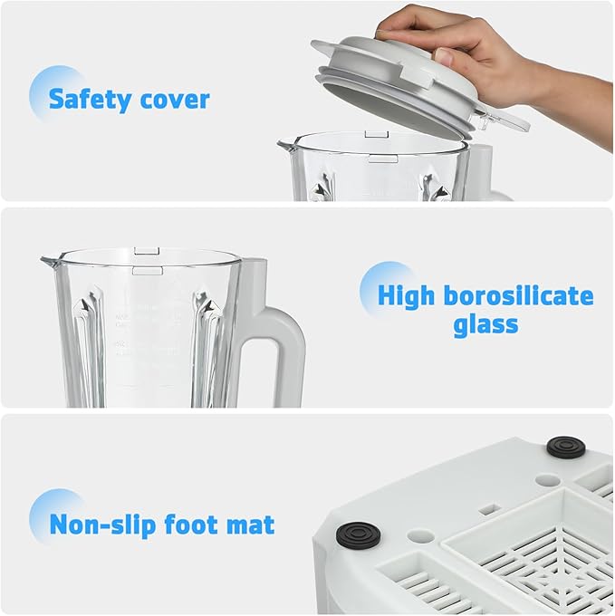 1.75L High Speed Smoothies Blender with US Plug Multifunctional Electric Juicer for Fruits and Ice Countertop Food Processor for Shakes and Drinks
