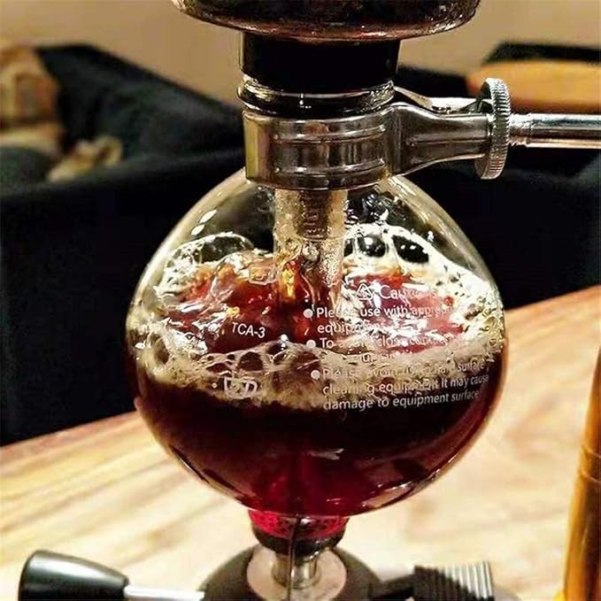 Coffee Machines Tabletop Siphon Coffee Brewer Kettle Pot with Silicone Handle Alcohol BurnerCoffee Maker for Home Office3 People
