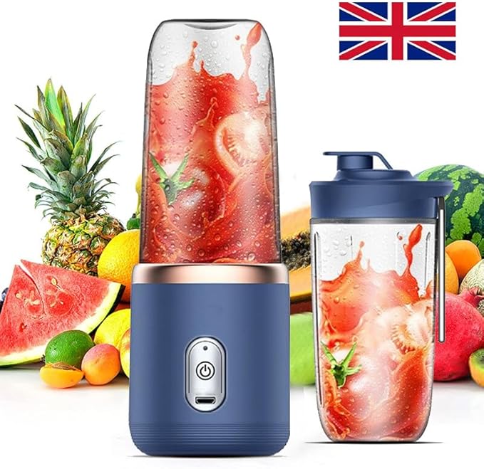 Electric Juice Maker Portable Blender Smoothie Juicer Fruit Machine with 400ml Capacity 1200mAh Rechargeable Battery USB Charging Food-Grade Non- Materials Unique Safety Design Lig
